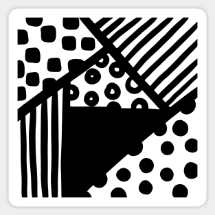 Abstract geometric black and white pattern Sticker